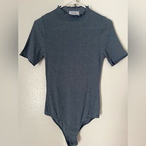 Kaileigh Blue Ribbed Bodysuit